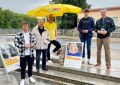 Wahlkampfstand mit Ralf Tiedemann am Bahnhof Hohen Neuendorf