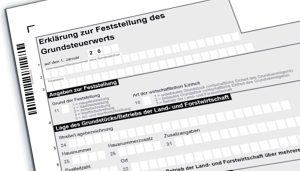 Keine versteckte Steuererhöhung durch Grundsteuer-Reform Finanzamt-Formular Feststellung des Grundsteuerwerts - FDP Hohen Neuendorf